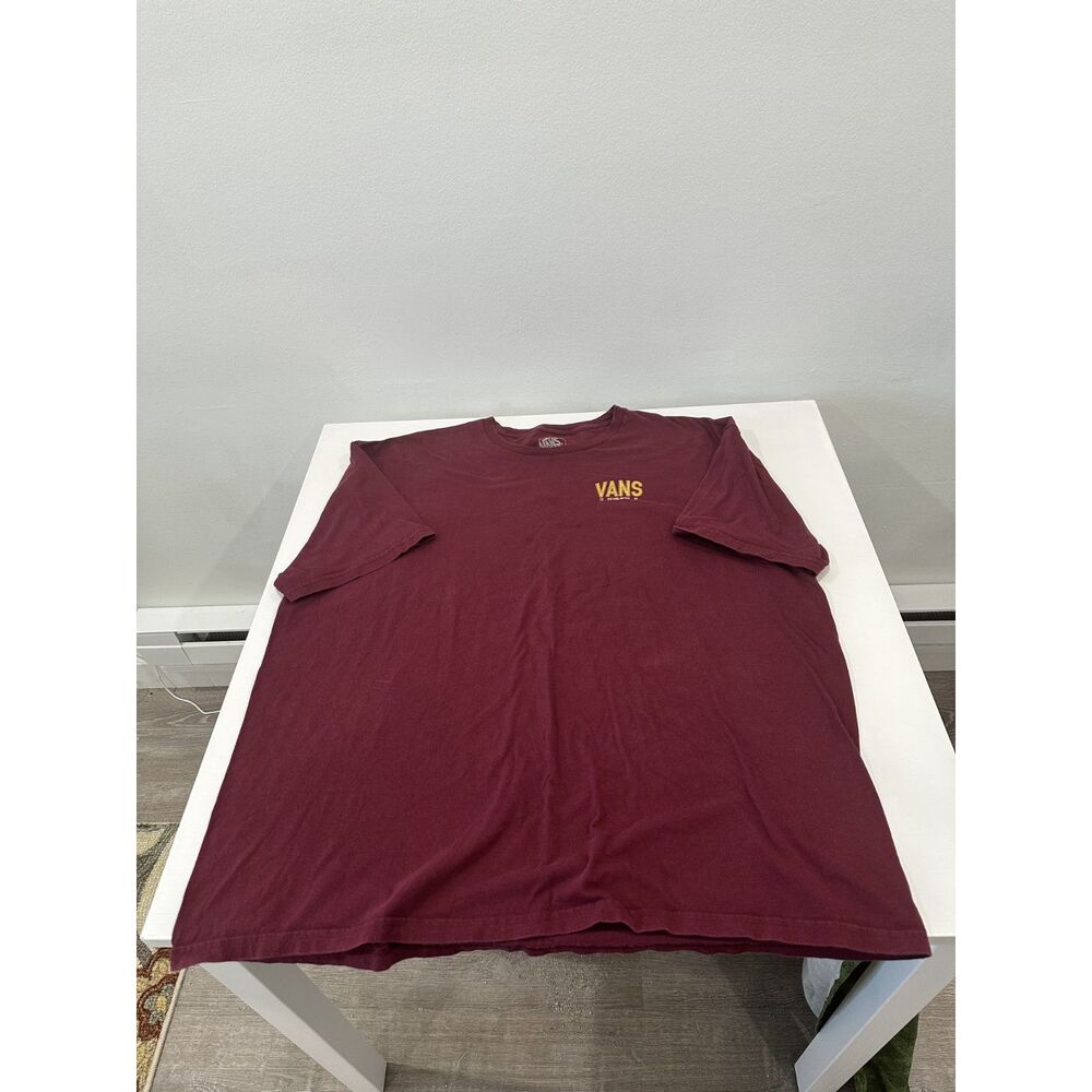 Vans Men’s XXL Burgundy Off The Wall Graphic T-Shirt Skate Streetwear